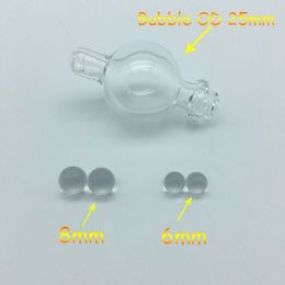 glass Bubble Carb Cap 6mm 8mm Quartz Terp Dab Pearls Insert With For Quartz Thermal Banger Thick Bottom Nails Glass Oil Burner