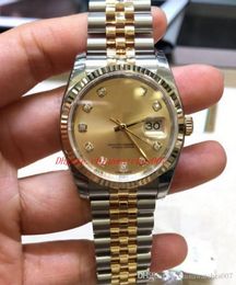 Best selling high quality luxury watch 36 mm 116233 gold plate diamond watch Sapphire automatic mechanical unisex watch