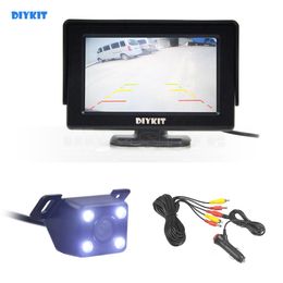 DIYKIT Wlred 4.3 Inch TFT LCD Car Monitor + LED Night Vision Rear View Car Camera Parking Assistance System Ki