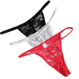 New Sexy G String Cotton Women Panties Thongs Low Waist Transparent Lace Sexy Panties Underwear T-back M-L S923