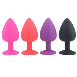 Large Silicone Anal Sex Toys for Women and Male Erotic Butt Plugs with Colorful Crystal Jewelry Adult Beads Anus Product Anal Plug