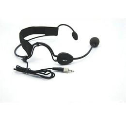 Black Colour Headworn Headset ME3 Microphone Condenser Mic For Wireless Systems 3.5 mm Screw Lock Plug