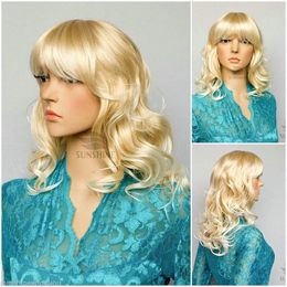 new High Quality synthetic wigs long wave hair women wig blonde mixed Kanekalon wig