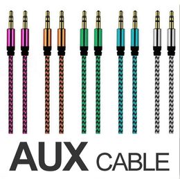 Braided Woven AUX Audio Cable 1M 3FT 3.5mm Jack Stero Car Aux Audio Extention Cables For phone PC MP3 Headphone Speaker