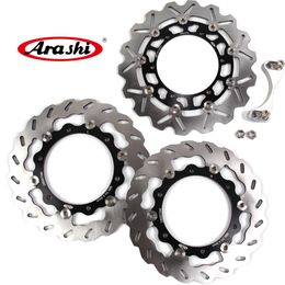 Arashi For YAMAHA XP T-MAX 500 2008 2009 2010 2011 Front Rear Brake Disc Rotors Disc Kit Motorcycle TMAX500 XP500 T-MAX500 Black