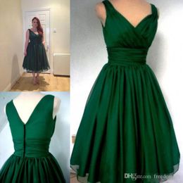 tea length emerald green dress