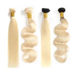 613 Blonde Human Hair Bundles Brazilian Peruvian Malaysian Virgin Hair Weaves Cuticle Aligned 613 Hair Free Shipping MOQ is 2 Piece