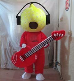2018 Factory sale hot the head music player music doll with headphones mascot costume for adult to wear for sale