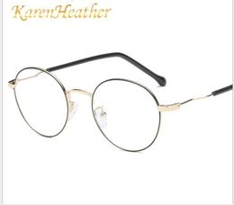 New flat mirror, retro circular framed spectacles, fashion spectacles frames, men's and women's stainless steel frames.