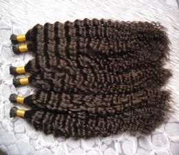 Kinky Curly Human Pre Bonded I Tip Stick Keratin Double Drawn 300g 1g/strand Fusion Hair I Tip Stick Tip Keratin Human Hair Extension 10-26"