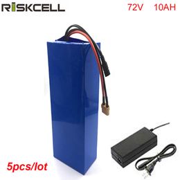 5pcs/lot DIY 72 volt 1500w li-ion akku 72v 10ah lithium ion battery pack with BMS and charger