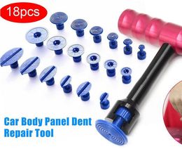 Free Shipping Professional 18Pcs T-Bar Car Body Panel Paintless Dent Removal Repair Lifter Tool+Puller Tabs Car Moto Damage Removal