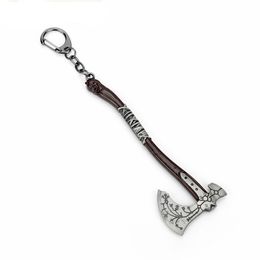 Game God Of War 4 Quettas Kui Leviathan Ice Axe Pendant Keychain Men Toys Key Chain Key Ring Chaveiro