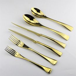 6/12/24/36Pcs 18/10 Stainless Steel Cutlery Set Noble Fork Knife Dessert Dinnerware Tableware Gold Silver Black Coffee