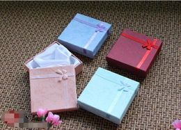 Jewelry Bracelet boxes Hard Cardboard Necklace Box Paper Case Pendant Packing Gift Box Four Colors 12pcs /Lot 9X9X2.8cm