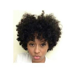 new soft short cut curly wig brazilian Hair African Ameri Simulation human hair afro kinky curly wig for women