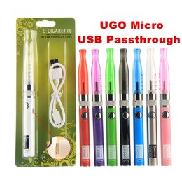 eGo T H2 Atomizer Electronic Cigarette Blister EVOD Starter Kit UGO V II GS H2 Micro USB Passthrough eCigs Vaporizer Pen 650 900mAh