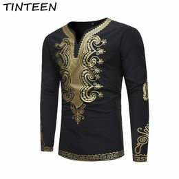 TINTEEN 2018 African Tu Nationality Ethnic Print T-Shirt Top Fashion Long Sleeve T-Shirt HXH186