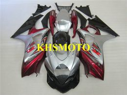 Custom Injection mold Motorcycle Fairing kit for SUZUKI GSXR1000 K7 07 08 GSXR 1000 2007 2008 ABS Red silver Fairings set+Gifts SX28