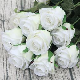 one single stem rose flower artificial velvet roses 70cm long 5 Colors for wedding centerpieces Home Table Decoration