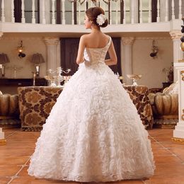 Hot Sales Spring & Summer Korean Style vestidos de noiva One Shoulder Designer Wedding Dresses With Sleeves Women Princess Dress