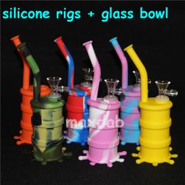 hookahs 100% Food Grade Silicone Dab Oil Rigs barrel bongs silicon nectar mouthpiece for water bong DHL