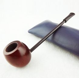 Popeye, mahogany round bottom pipe, straight rod, hammer can clean solid wood smoking set.