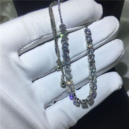 Vecalon Handmade White Gold Filled extend bracelets Diamonds cz Silver Colors Wedding bracelet for women Fashion Jewerly