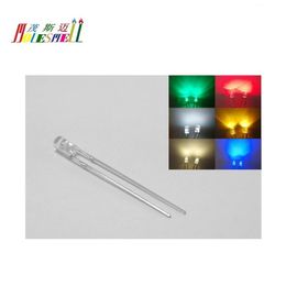 50X 3mm Flat top Warm White LED Wide Angle Flat Head Light lamp Free Shipping