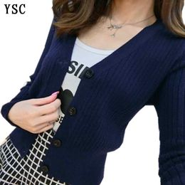 YUNSHUCLOSET 2017 New pattern fashion ladies knitted High Quality Cashmere cardigan V-Neck Short design free shipping D1892001