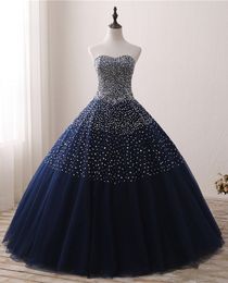 New Real Photo Quinceanera Dresses Ball Gown Beaded Lace Up Sweet 16 Dress For 15 Years Debutante Prom Gowns BQ45