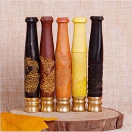 Detachable cleaning solid wood rod, cigarette holder, trumpet carving, Dragon carving and pipe carving