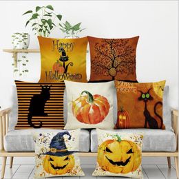 New Halloween Pumpkin Linen Throw Pillow Case Cushion Cover Home Sofa Decorate Pillow Case Cushion Cover Free Shipping