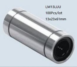 100pcs/lot LM13LUU 13mm Longer linear ball bearings linear sliding bushing linear motion bearings 3d printer parts cnc router 13x23x61mm