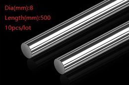 10pcs/lot 8x500mm Dia 8mm linear shaft 500mm long hardened shaft chromed plated steel rod bar for 3d printer parts cnc router