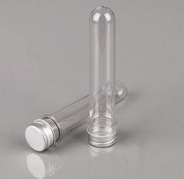 40ml Transparent Mask Bath Salt Test PET Tube with Aluminium Cap Clear Plastic Cosmetic Tube with Pressure Sensitive Seal Free Shipping SN412