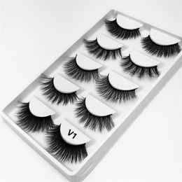 5 mixed Pairs 3D Mink Hair Natural Cross False Eyelashes Long Messy Makeup Fake Eye Lashes Extension Make Up Beauty Tools maquiagem