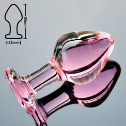 42mm pyrex glass bead crystal anal dildo butt plug fake male penis dick female masturbation adult anus sex toy for women men gay S921