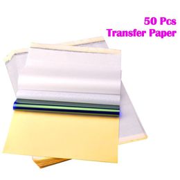 50 Sheets A4 Tattoo Transfer Special Paper Spirit Master For Tattoo Gun Needle Ink Cups Grips Kits