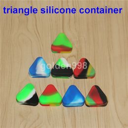 Wholesale nonstick Triangle Silicone Wax Container Box 1.5ml Silicone Jars Dry Herb Wax Box Container Dab triangle silicone jar