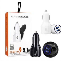 For Samsung Galaxy S8 S9 plus QC 3.0 Fast Car Charger 3.1A Quick Charge Dual Usb Port With Retail Package