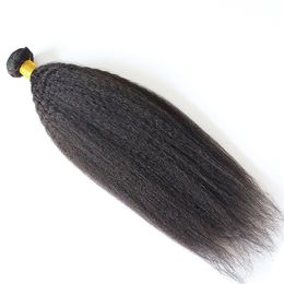 Coarse Yaki Kinky Straight Brazilian Hair Weave Bundle 100g Human Hair Bundles Yaki Straight10"-26" Non Remy Hair
