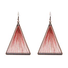 Vintage Alloy Hollow Out Big Fashion Triangle Dangle Drop Earrings Geometric Earrings