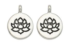 100Pcs/lot alloy Lotus Flower Charms Antique silver Charms Pendant For necklace Jewellery Making findings 20x15mm