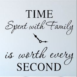 Time Spent with Family is Worth Every Second Wall Stickers Removable Art DIY Sticker family Quotes Home Decor Time Spent with Family is Worth Every Second Wall Stickers Removable Art DIY Sticker family Quotes Home Decor