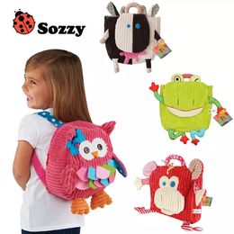 SOZZY SchoolBags Lovely Cartoon Animals Backpacks Baby Plush Shoulder Toddler Snacks Book Bag Kids Gift