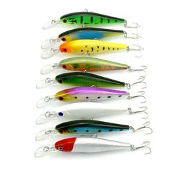 9PCS Hard Minnow with Treble Hook Crankbait Vibe Sinking Lure for Bass Trout Walleye Redfish 10cm9.3g