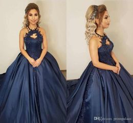 New Arrival Navy Blue Ball Gown Quinceanera Dresses Princess Lace Applique Dress For Sweet 15 Years Quinceanera Gown vestidos de quinceañera