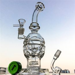 Faberge Egg Glass Bong Showerhead Percolator Recycler Oil Dab Rigs Swiss Perc Water Pipe Recycler Bongs 14mm Female Joint with Bowl