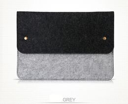 Button storage Laptop bag untuk 17 inch felt notebook computer bag case drop shipping Can be Customised adding logo